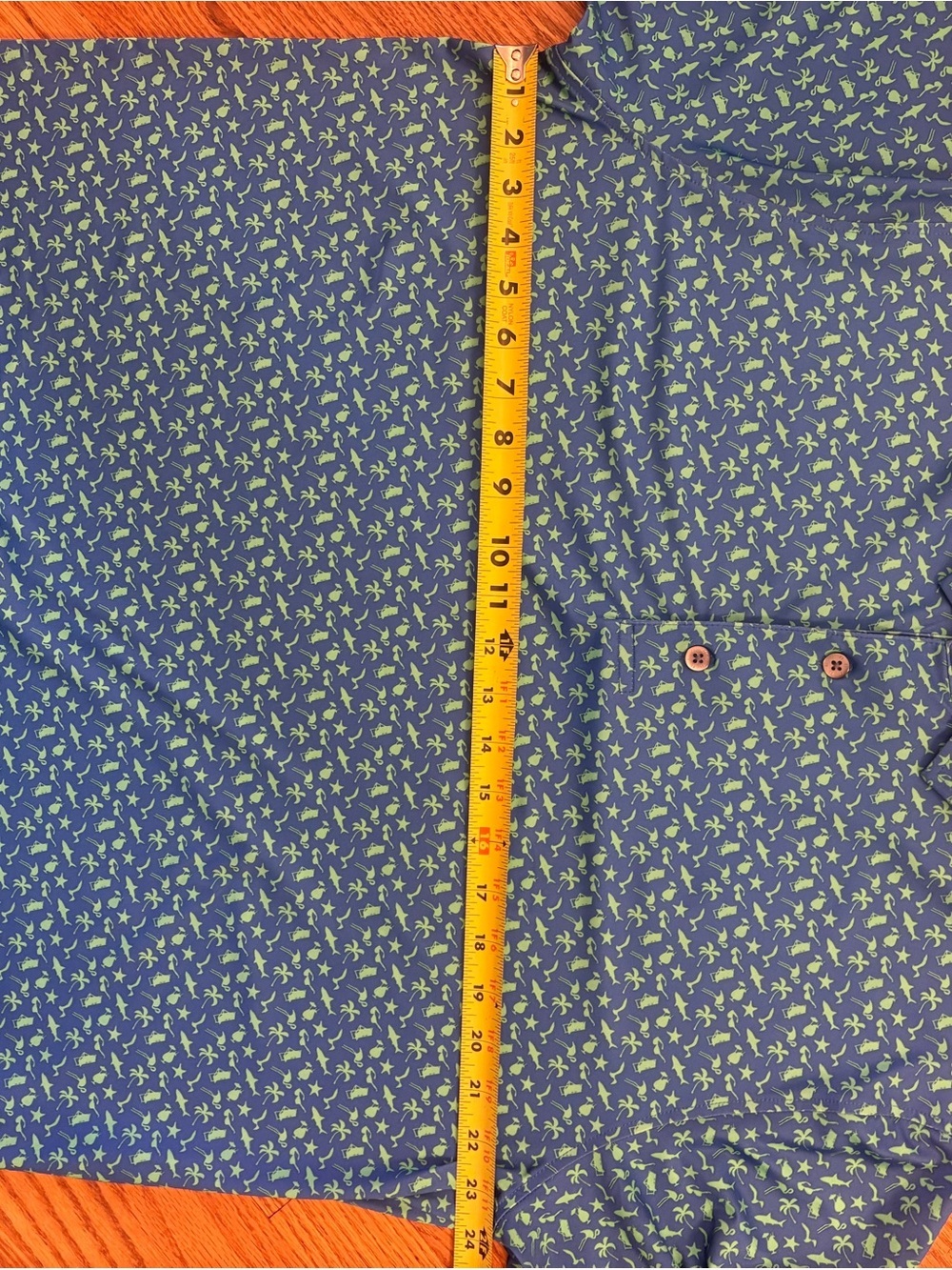 FootJoy FJ Athletic Fit XL Golf Polo Blue Green Tropical Print Performance Golf - Picture 10 of 10